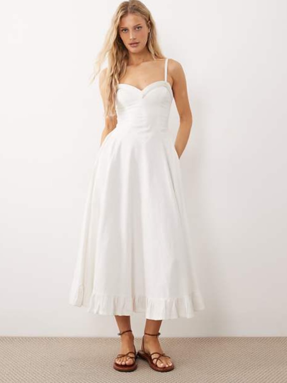 Free People
Another Season Midi Dress White Sweetheart Neck Sz S Small NWT $198 - Picture 14 of 16